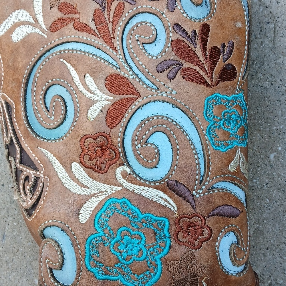 Corral Women's Iridescent Collection Western Boot Square Toe Sand Sz 6 - Picture 10 of 13